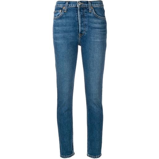 RE/DONE jeans skinny a vita bassa - blu