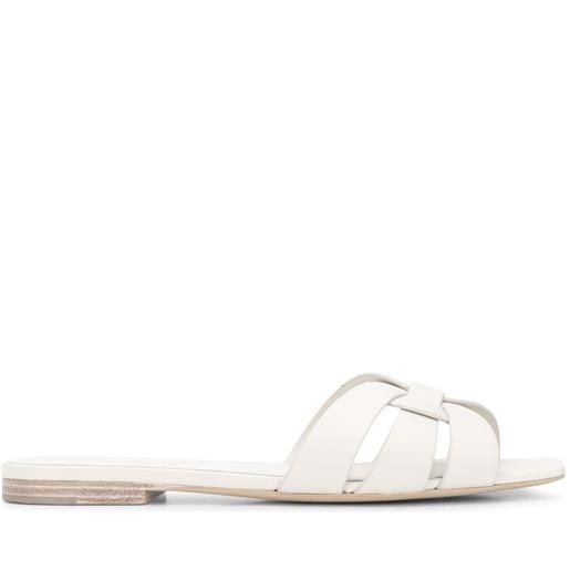 Saint Laurent mules tribute con fascette incrociate - bianco