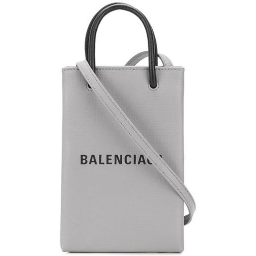 Balenciaga borsa a tracolla con stampa - grigio