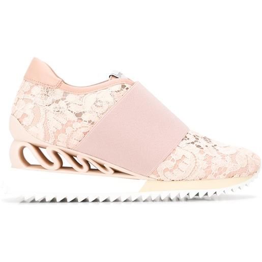 Le Silla sneakers rubel wave con pizzo - rosa