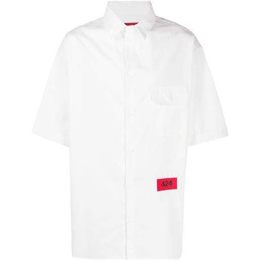 424 camicia con tasca con patta - bianco