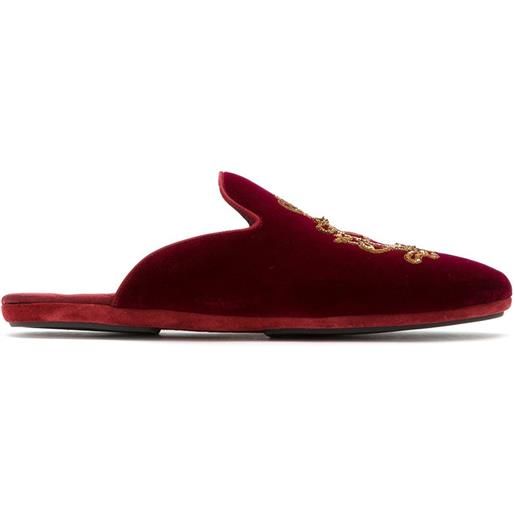 Dolce & Gabbana slippers con ricamo - rosso