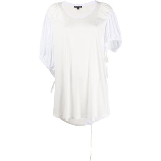 Ann Demeulemeester t-shirt oversize con maniche a contrasto - bianco
