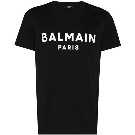 Balmain t-shirt paris con stampa - nero