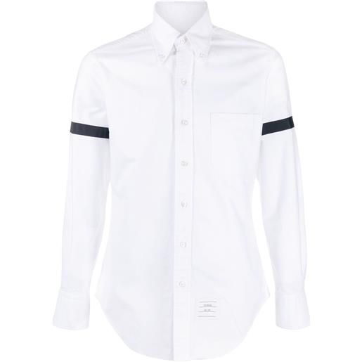 Thom Browne camicia oxford con fasce sul braccio - bianco