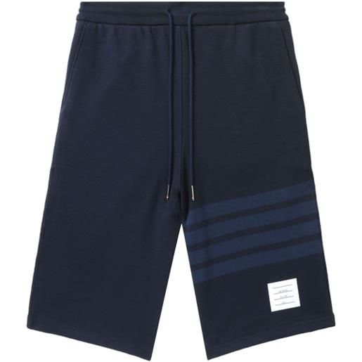Thom Browne shorts con applicazione e dettaglio a 4 righe - blu