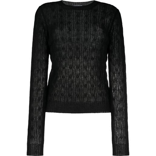 Prada maglione semi trasparente - nero