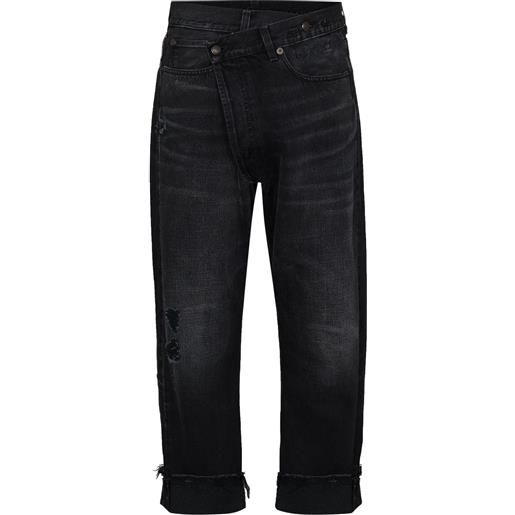 R13 crossover cropped jeans - nero