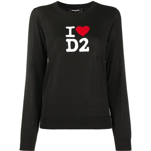 Dsquared2 maglione i love d2 - nero