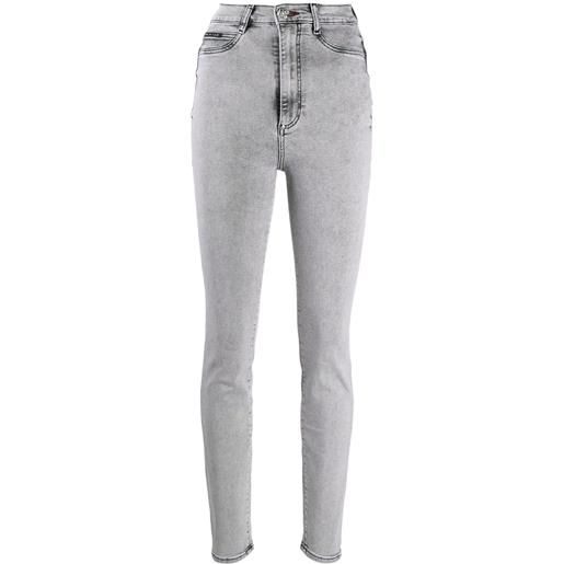 Philipp Plein jeans skinny a vita alta - grigio