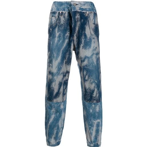 AMBUSH pantaloni sportivi denim con lavaggio denim - blu