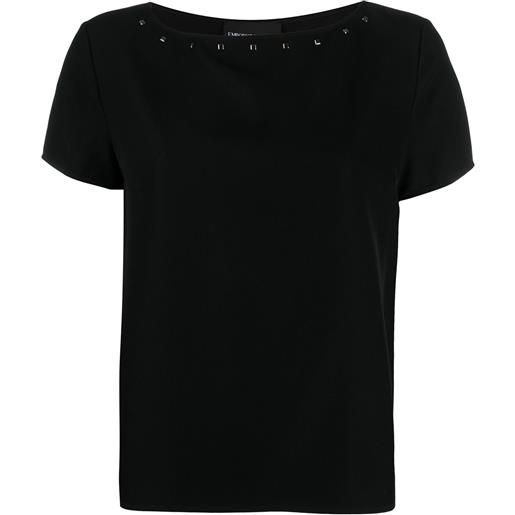 Emporio Armani t-shirt con scollo a barca - nero