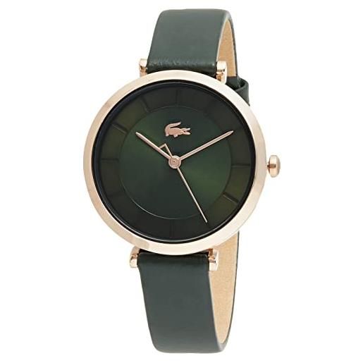 Lacoste orologio analogico al quarzo da donna con cinturino in pelle verde - 2001138