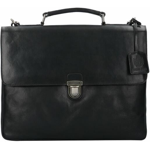 Leonhard Heyden roma briefcase pelle 39 cm scomparto per laptop nero