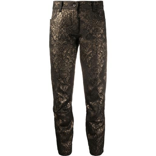 Ann Demeulemeester pantaloni crop con effetto metallizzato - nero