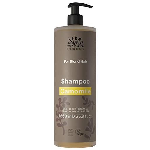 Urtekram shampoo alla camomilla, per capelli biondi - 1000 ml, vegano, biologico, idratante, di origine naturale