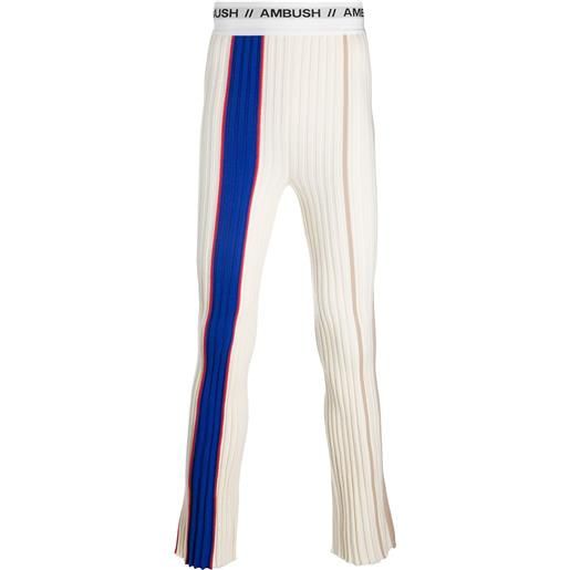AMBUSH pantaloni con banda logo - bianco