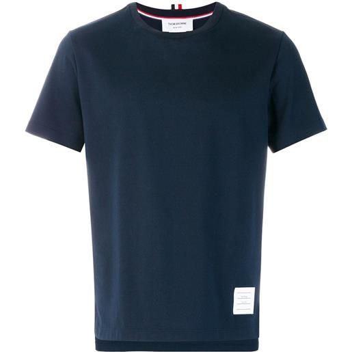 Thom Browne t-shirt con spacco laterale - blu