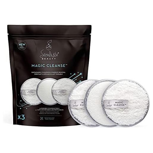 Seoulista Beauty® magic cleanse™ - confezione da 3 prodotti esfolianti e detergenti per il viso, senza sostanze chimiche, prodotto da dermatologi coreani, struccante riutilizzabile oltre 200 volte