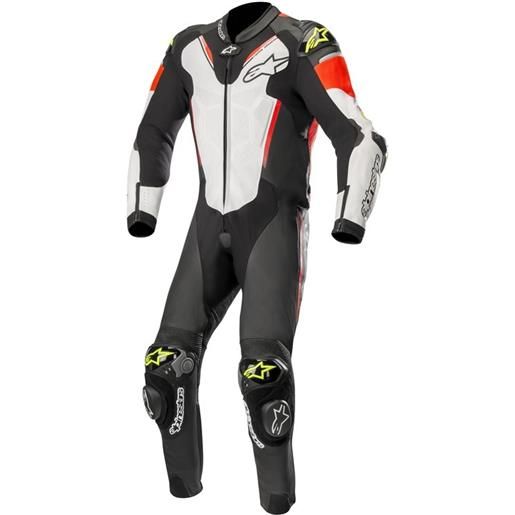 ALPINESTARS atem v3 leather suit - (black/white/red fluo/yellow fluo)