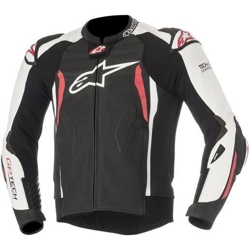 ALPINESTARS gp tech v2 leather jacket - (black/white/red)