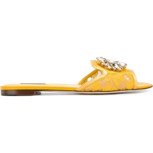 Dolce & Gabbana bianca flat sandals - giallo