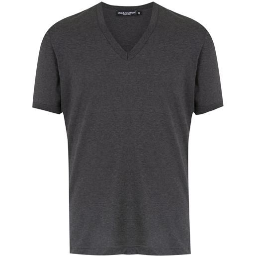 Dolce & Gabbana t-shirt con scollo a v - grigio