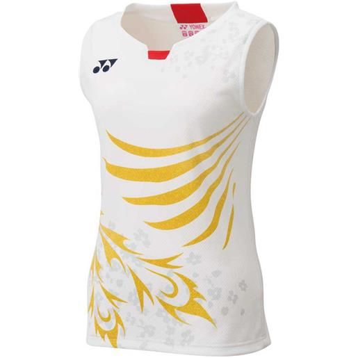 Yonex japan team sleeveless t-shirt bianco l donna