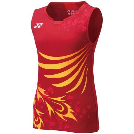 Yonex japan team sleeveless t-shirt rosso s donna