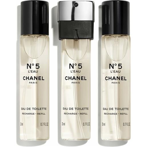 Chanel n°5 l'eau - eau de toilette mini twist and spray, 3 x 20 ml- profumo donna