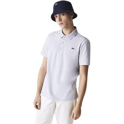 Lacoste sport cotton blend ottoman short sleeve polo shirt grigio xs uomo