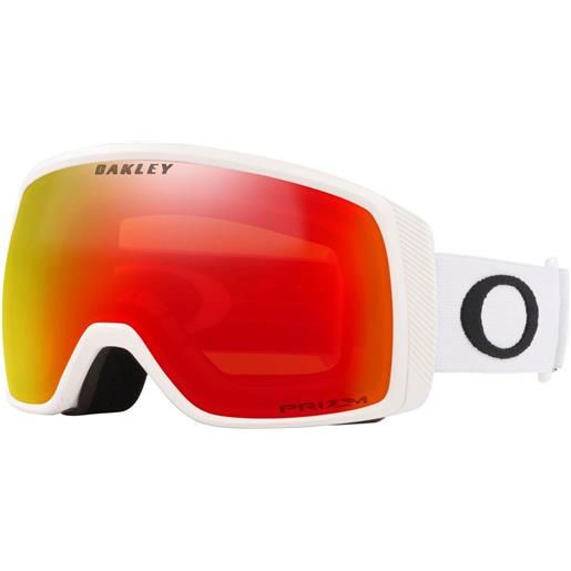 Oakley flight tracker xs prizm snow ski goggles bianco prizm iridium snow torch/cat3