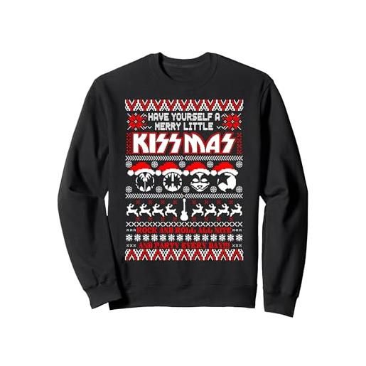 KISS bacio - merry little KISSmas felpa, unisex per adulti, nero, l