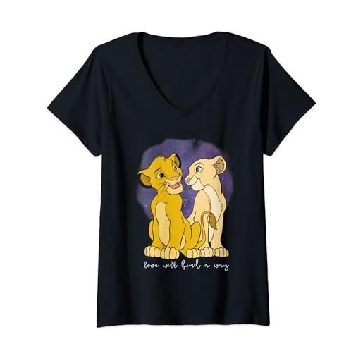 Disney donna Disney lion king simba nala love valentine's maglietta con collo a v
