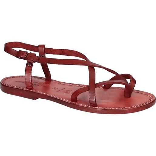 Gianluca - L'artigiano del cuoio sandali cuoio artigianali donna in pelle rosso 537 d rosso