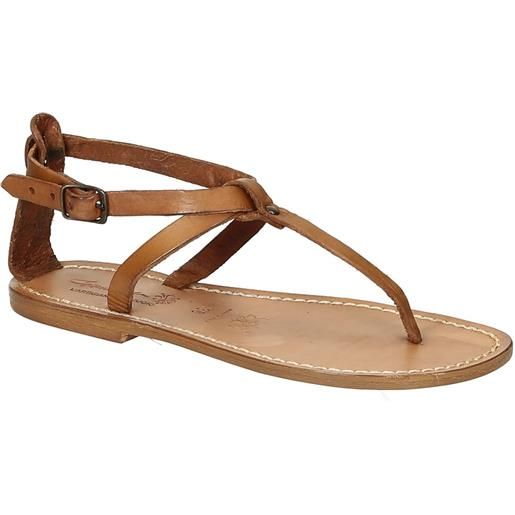 Gianluca - L'artigiano del cuoio sandalo infradito donna in pelle color cuoio 582 d cuoio