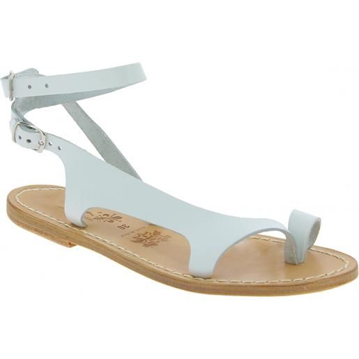 Gianluca - L'artigiano del cuoio sandali infradito da donna in pelle bianca artigianali 526 d bianco