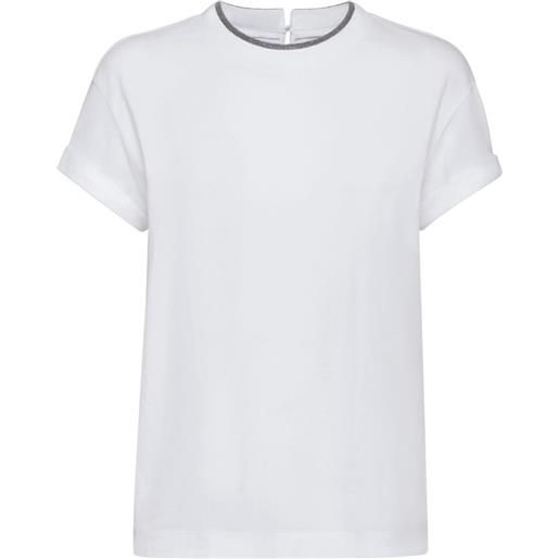 Brunello Cucinelli t-shirt con orlo a contrasto - bianco