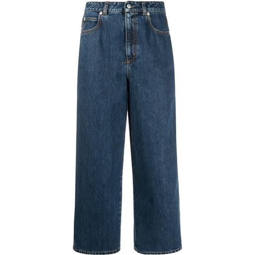 Alexander McQueen jeans crop a gamba ampia - blu