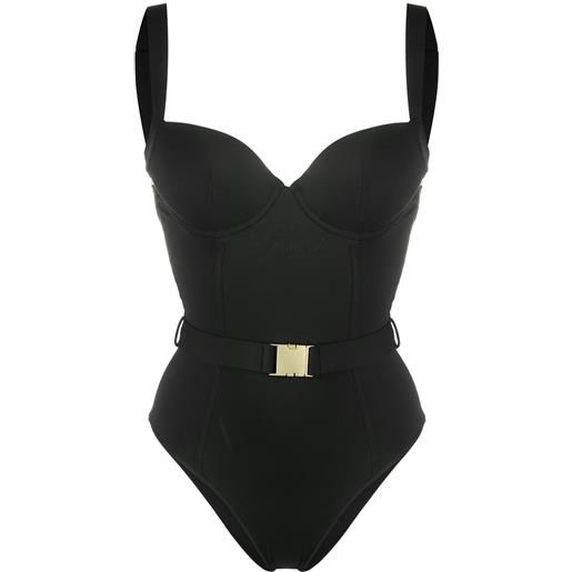 Noire Swimwear costume intero con cintura - nero