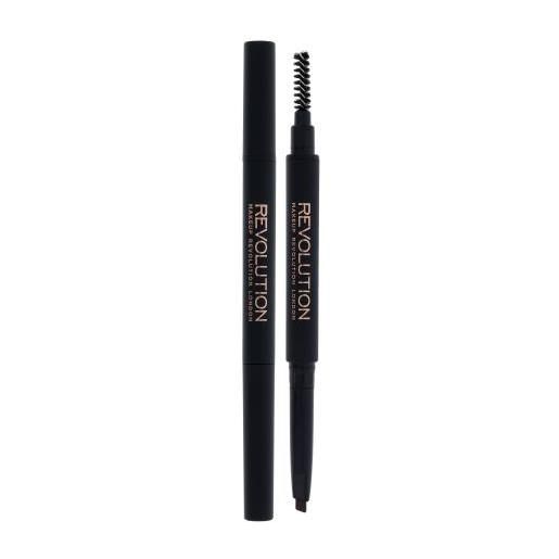 Makeup Revolution London duo brow definer matita precisa per sopracciglia con pennello 0.15 g tonalità brown