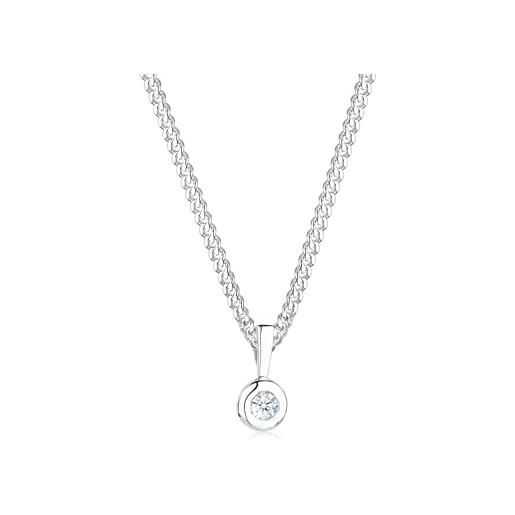 Elli Collana Donna Ciondolo Perla Con Diamante 0,05 Ct – Argento Sterling 925, Progettata In Germania