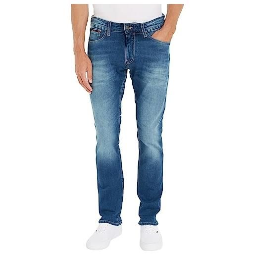 Tommy Hilfiger tommy jeans jeans uomo scanton slim elasticizzati, blu (wilson mid blue stretch), 33w / 34l