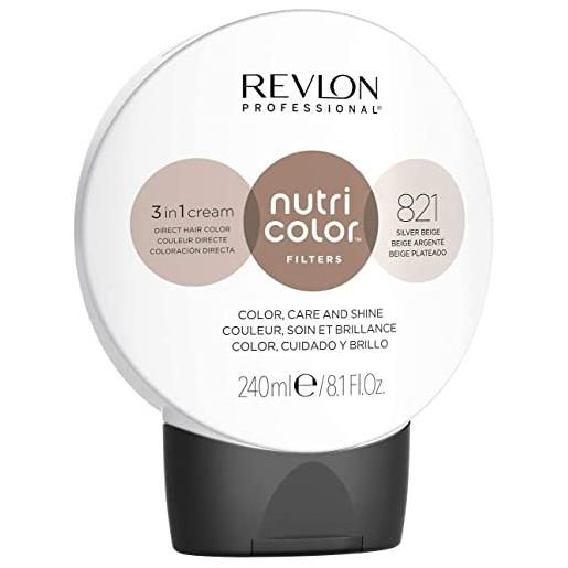 REVLON PROFESSIONAL nutri color filters maschera colorata capelli, protettiva, istantanea e multidimensionale, beige argento - 240 ml
