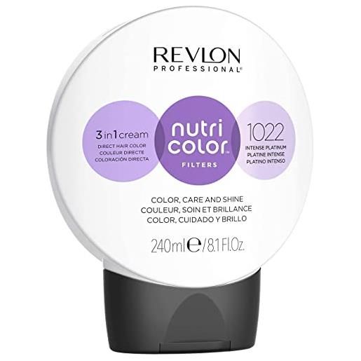 REVLON PROFESSIONAL nutri color filters maschera colorata capelli, protettiva, istantanea e multidimensionale, platino intenso - 240 ml