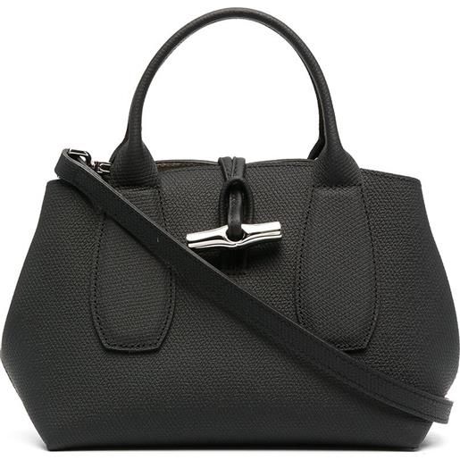 Longchamp borsa roseau con manici - nero