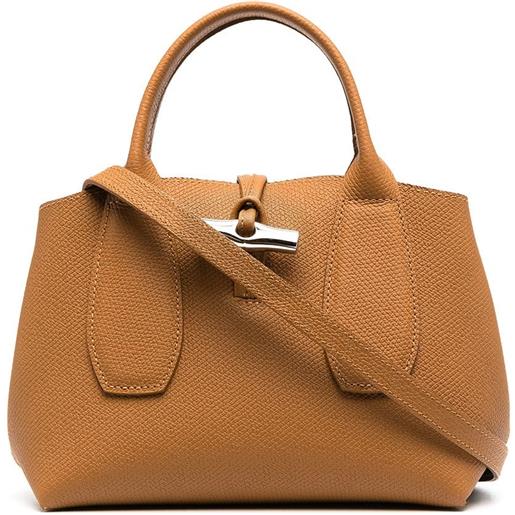 Longchamp borsa con manico piccola roseau - marrone
