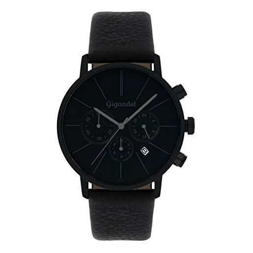 Gigandet minimalism orologio uomo cronografo analogico quartz nero g32-004