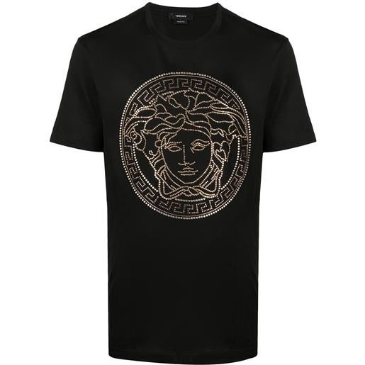 Versace t-shirt medusa con decorazione - nero