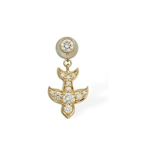 SOPHIE BILLE BRAHE orecchino mono "paloma" in oro 18kt con diamanti